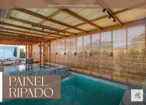painel ripado Na piscina Saraiva